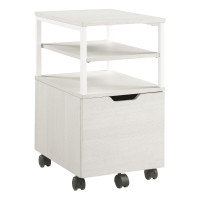 OSP Home Furnishings CNT15-WK Contempo Mobile Cart in White Oak